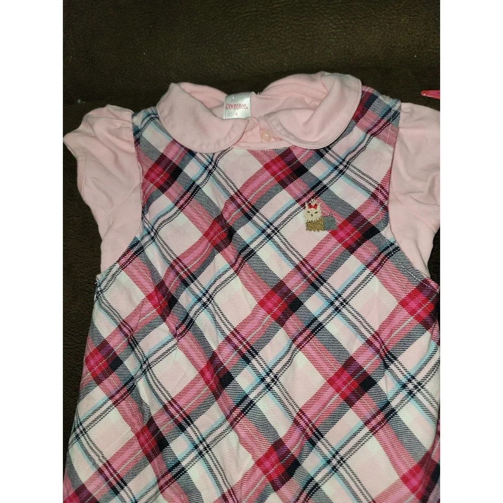 Gymboree new york girl dog dress with pink‎ top and hair clip size 5